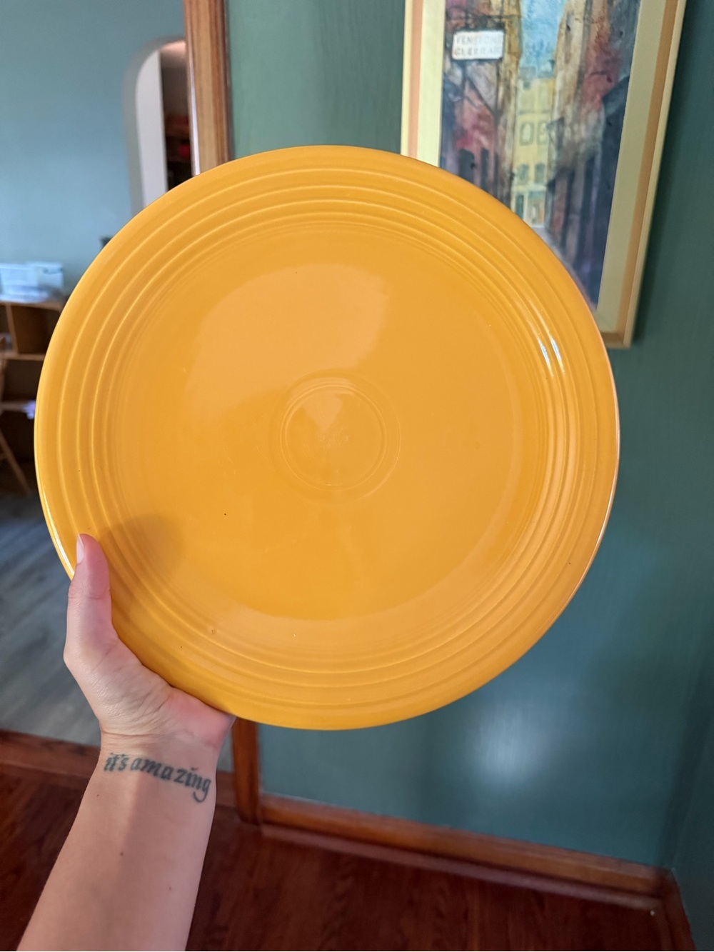Vintage Yellow Fiestaware 12” Plate